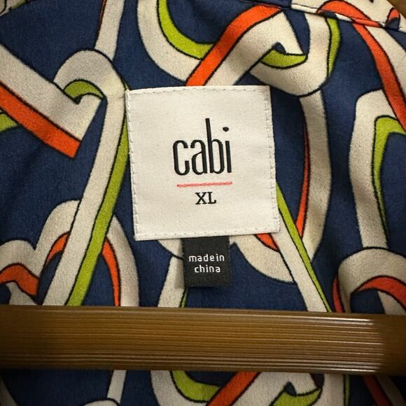 CAbi Blue and Cream Patterned Mini Dress - Picture 7 of 11